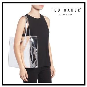 NWT Ted Baker London Silver Metallic Tote